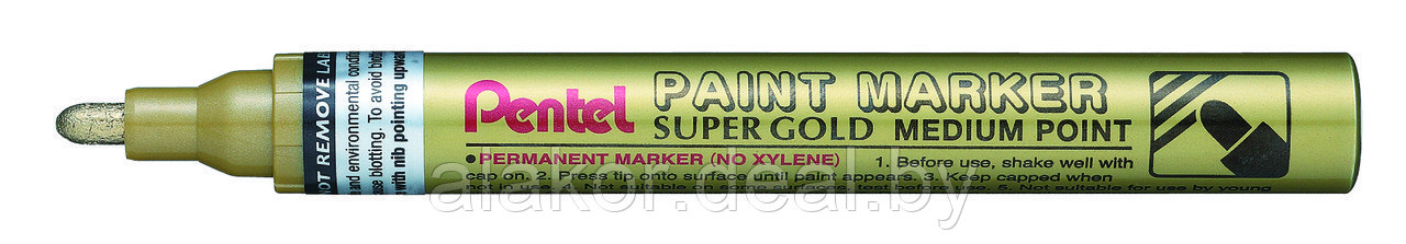 Маркер специальный перманентный Pentel Paint Marker Medium, золотой, 4.5мм - фото 1 - id-p201687865