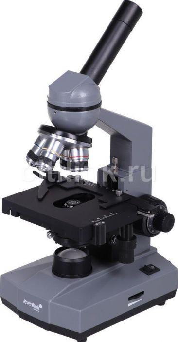 Микроскоп LEVENHUK D320L Base, световой/оптический/биологический, 40-1000x, на 4 объектива, серый/черный