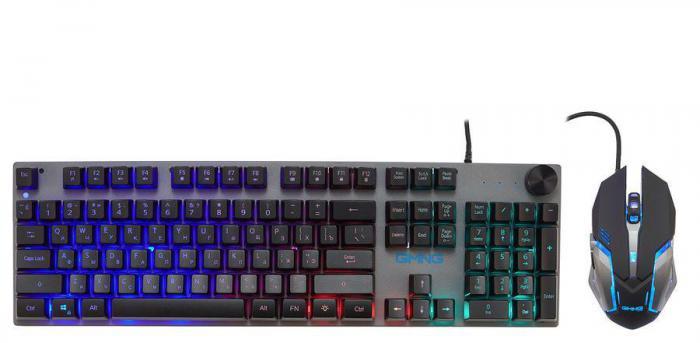Комплект (клавиатура+мышь) Oklick 500GMK, USB, проводной, черный [1546797]