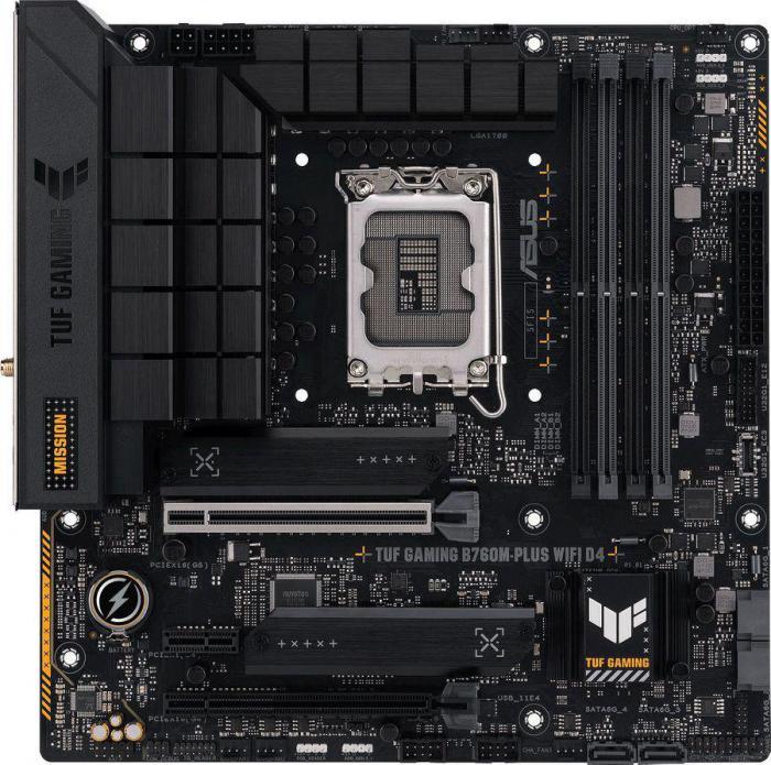 Материнская плата ASUS TUF GAMING B760M-PLUS WIFI D4, LGA 1700, Intel B760, mATX, Ret