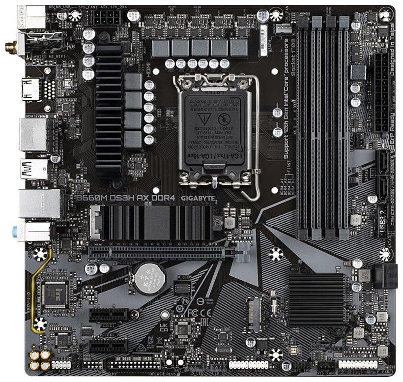 MB Gigabyte B660M DS3H AX DDR4 Soc-1700 (B660) PCI-E 4.0x16 2xPCI-E 3.0x1 2xUltra M.2 RAID 0/1/5/10 COM header
