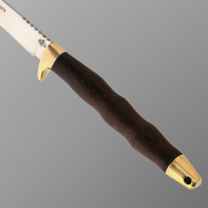 Нож разделочный "Скорпион" с чехлом, сталь - 65х13, рукоять - дерево, 14.5 см - фото 3 - id-p201692721