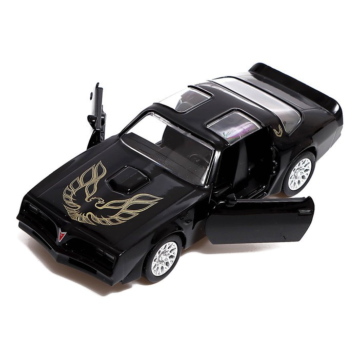 Машина металлическая PONTIAC FIREBIRD, 1:32, открываются двери, инерция, цвет чёрный - фото 4 - id-p201689835