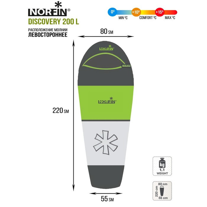 Мешок-кокон спальный Norfin DISCOVERY 200 L - фото 7 - id-p201692756
