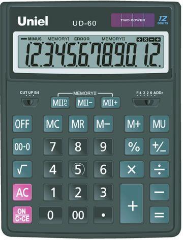Калькулятор 12-ти разрядный Uniel UD-60 большой дисплей - фото 1 - id-p201698610