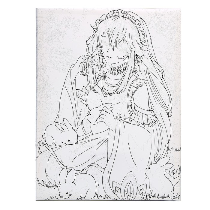 Картина по номерам на холсте с подрамником «Девушка с кроликами», 40х50 см - фото 3 - id-p201691117