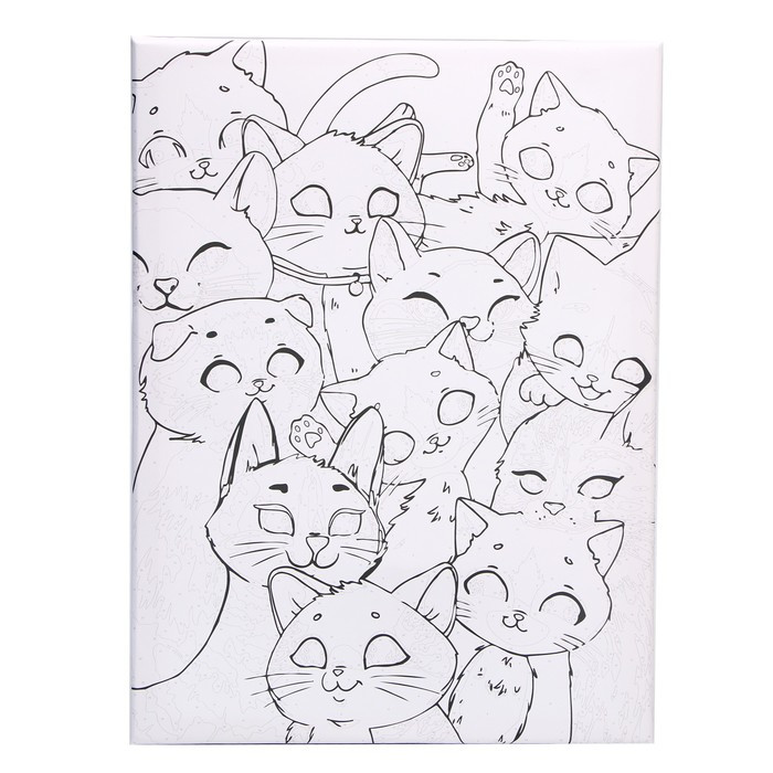 Картина по номерам на холсте с подрамником «Множество котиков», 40х50 см - фото 3 - id-p201691125