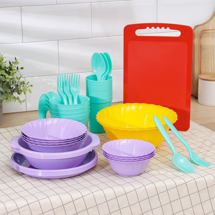 Набор посуды на 4 персоны «Весёлая компания», 36 предметов - фото 1 - id-p201691920