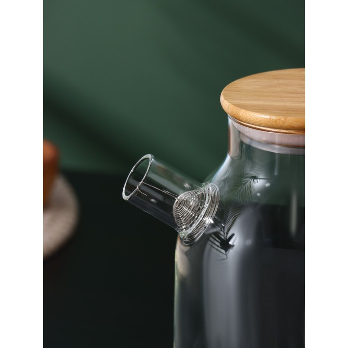 Чайник стеклянный заварочный с бамбуковой крышкой и металлическим фильтром BellaTenero «Эко», 1,8 л - фото 2 - id-p201691690