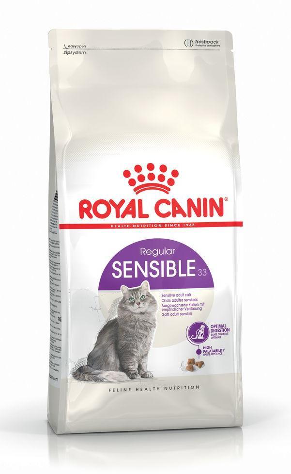 "Royal Canin" Sensible 33 сухой корм для взрослых кошек с чувствительной пищеварительной системой 400г - фото 1 - id-p201724179
