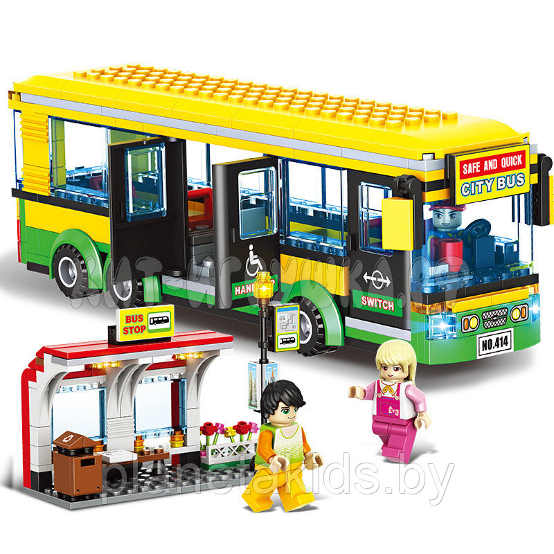 Конструктор Автобусная остановка, автобус с пассажирами, 416 дет, a414 аналог Лего Сити 60154 - фото 2 - id-p201730790