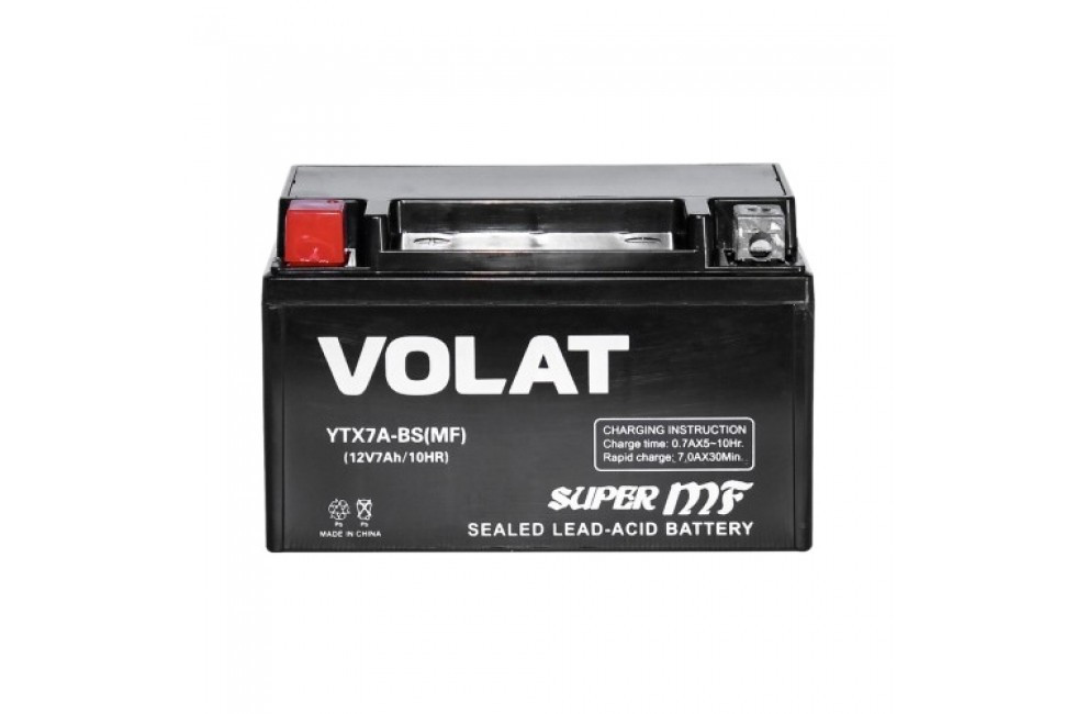 Аккумулятор VOLAT (7 Ah) 105 A, 12 V Прямая, L+ YTX7A-BS YTX7A-BS(MF)  150x87x94