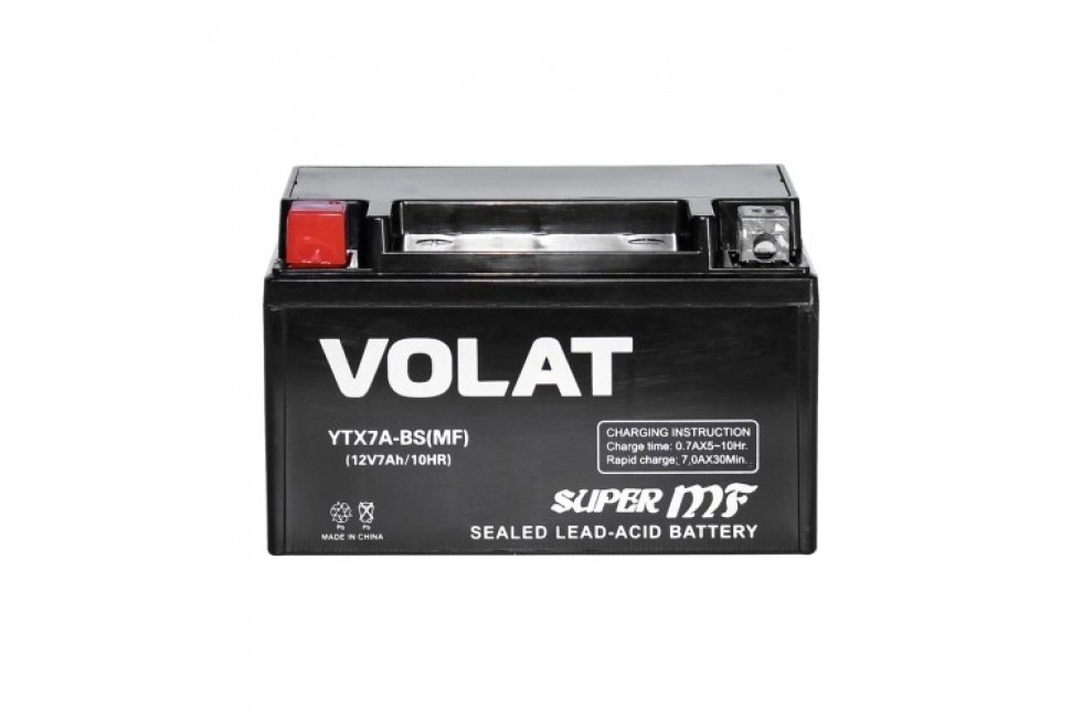 Аккумулятор VOLAT (7 Ah) 105 A, 12 V Прямая, L+ YTX7A-BS YTX7A-BS(MF) 150x87x94 - фото 1 - id-p201732816