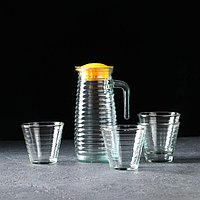 Набор питьевой из стекла «Радуга», 5 предметов: графин 800 мл, 4 стакана, 220 мл, цвет МИКС