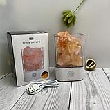 Соляной ионизирующий светильник-ночник «Crystal Salt Lamp» с розовой гималайской солью 0,62 кг, фото 3