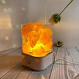 Соляной ионизирующий светильник-ночник «Crystal Salt Lamp» с розовой гималайской солью 0,62 кг, фото 4
