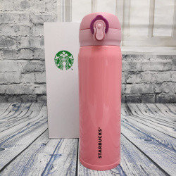 УЦЕНКА! Термокружка Starbucks 450мл (Качество А) Розовый с надписью Starbucks