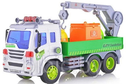 Детский инерционный мусоровоз с манипулятором WY309S для мальчиков, машинка, игрушка для детей, свет, звук - фото 2 - id-p201743566