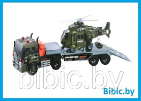 Детский инерционный тягач с вертолетом WY571G для мальчиков, машинка, игрушка для детей, свет, звук