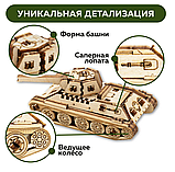 Деревянный конструктор UNIT (сборка без клея) Танк Т-34 UNIWOOD, фото 2
