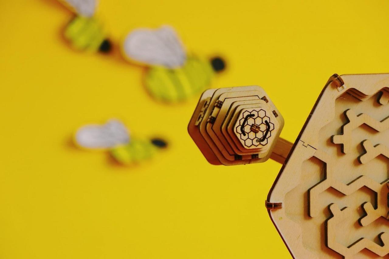 Деревянный конструктор-головоломка (сборка без клея) "Лабиринт Пчелы и мед" UNIWOOD - фото 5 - id-p201742013