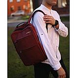 Рюкзак 3в1 BackPack Urban с USB и отделением для ноутбука до 17". Бордовый, фото 9