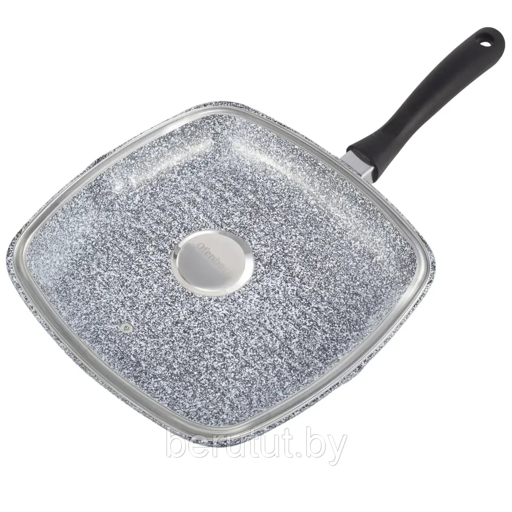 Сковорода-гриль квадратная с крышкой 28 см мраморное покрытие Ofenbach - фото 4 - id-p201749774