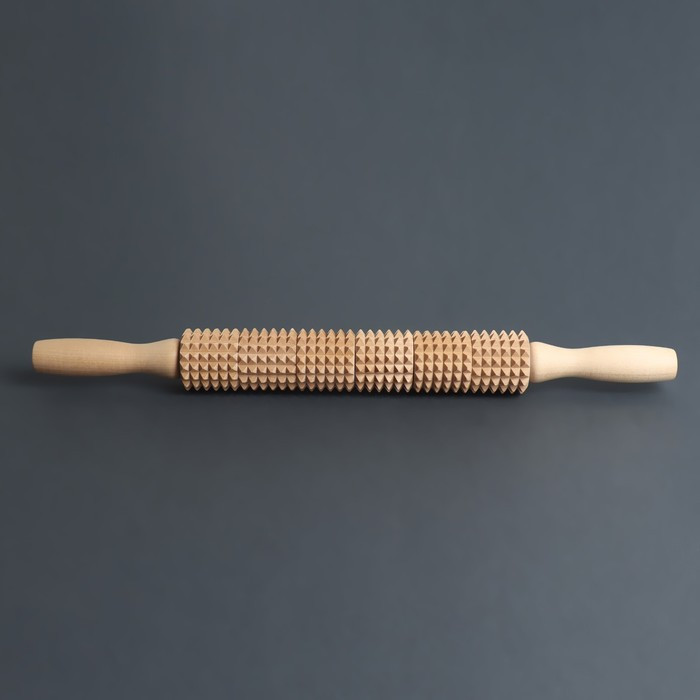 Массажёр «Скалка» для спины, d 4 × 42 см, деревянный, с шипами - фото 3 - id-p201745062