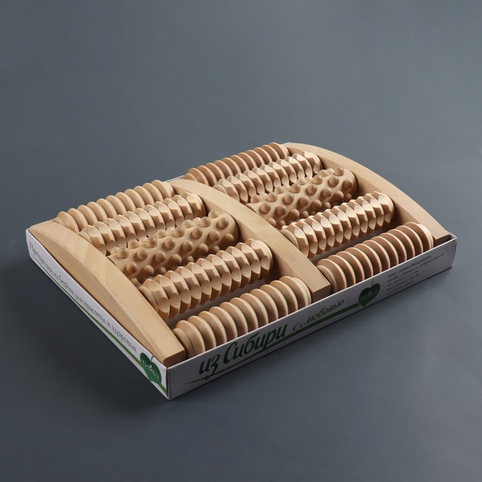 Массажёр «Барабаны», 24,5 × 19,5 × 4 см, деревянный, 5 комбинированных рядов - фото 4 - id-p201745068