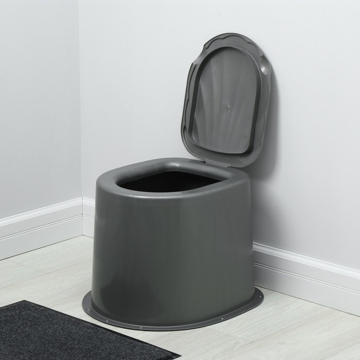 Туалет дачный, h = 35 см, без дна, с отверстиями для крепления к полу, серый - фото 1 - id-p201748740