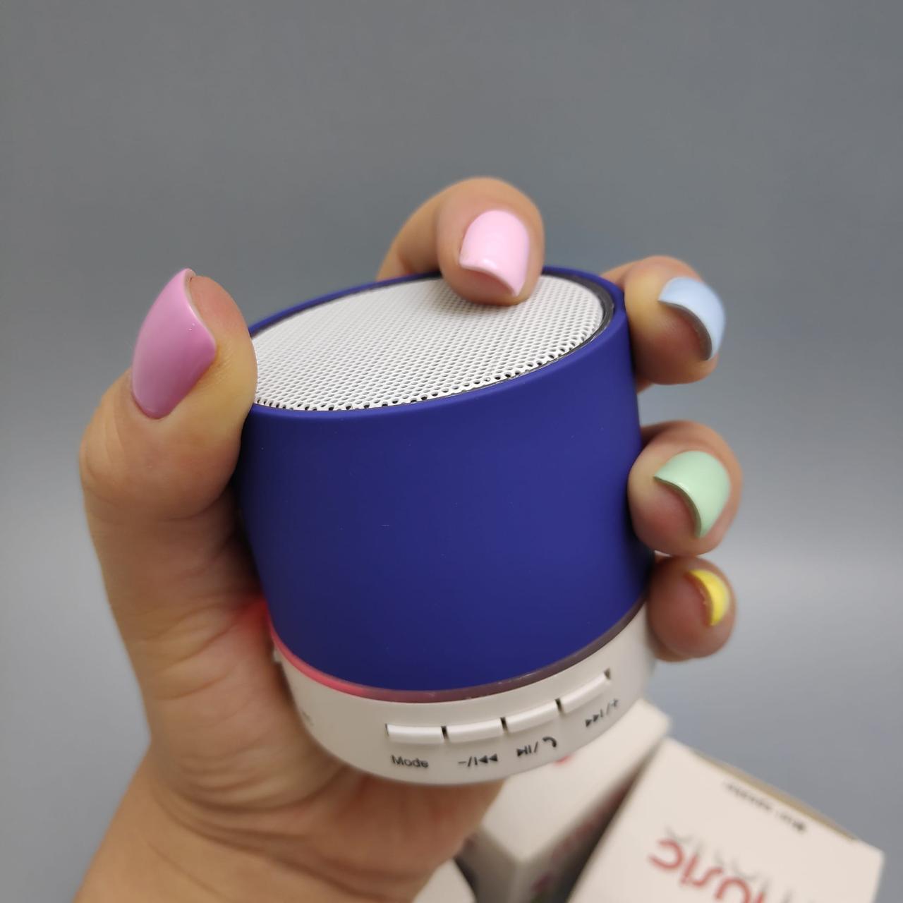 Портативная беспроводная Bluetooth колонка с подсветкой Mini speaker (TF-card, FM-radio). Синяя - фото 8 - id-p201742213