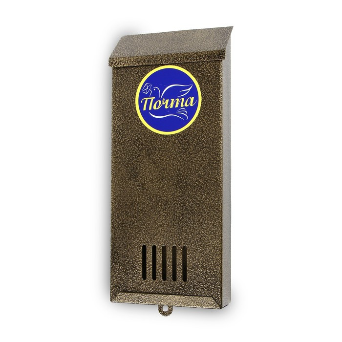 Ящик почтовый без замка (с петлёй), вертикальный, «Узкий», бронзовый - фото 4 - id-p201749107