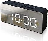 Настольные зеркальные LED-часы YQ-719 (часы, будильник, термометр, календарь), фото 4
