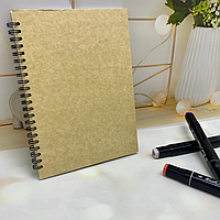 Скетчбук блокнот "Sketchbook" с плотными листами для рисования (А5, бумага в клетку, спираль, 40 листов),