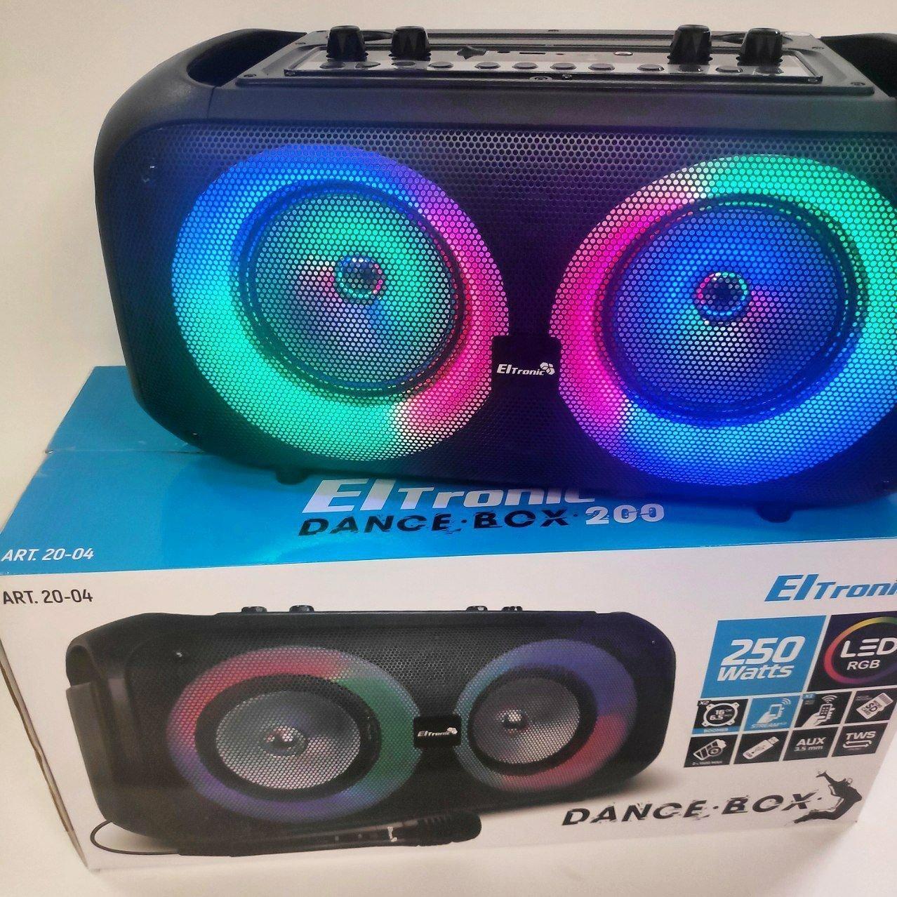 Беспроводная портативная bluetooth колонка Eltronic DANCE BOX 200 арт. 20-04 с проводным микрофоном, - фото 4 - id-p201743379