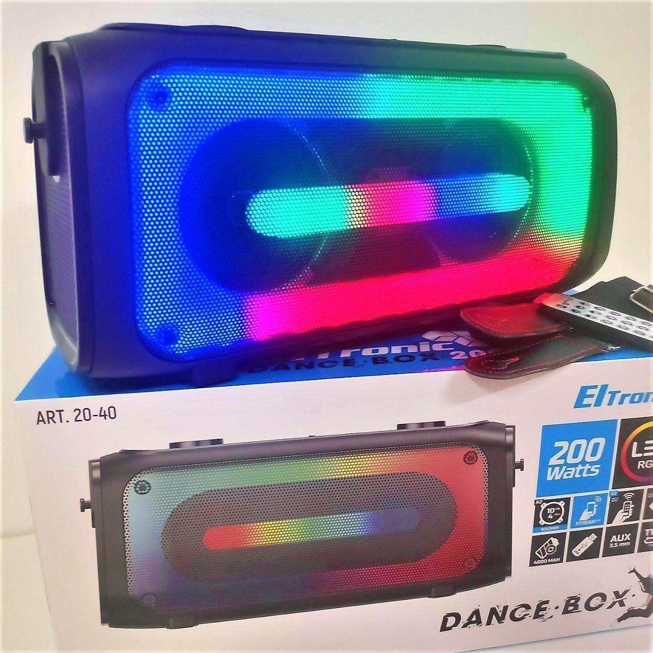 Беспроводная портативная bluetooth колонка Eltronic DANCE BOX 200 Watts арт. 20-40.1, LED-подсветкой и RGB - фото 2 - id-p201743380