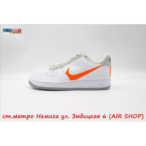 Nike Air Force 1 07 LV8 3 White/total/orange, фото 1