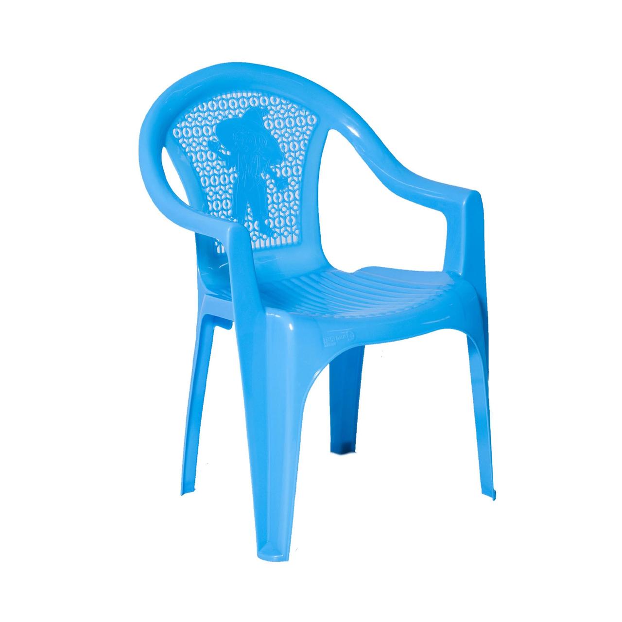 Кресло садовое детское, голубой, пластик