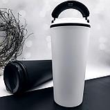 Персональный стакан тамблер для кофе Wowbottles и других напитков /Кофейная крышка с клапаном и ручкой, 350, фото 4