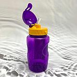 Бутылочка для воды и других напитков "LIFESTYLE" anatomicс трубочкой и шнурком, 350 мл, 3+ Сиреневый, фото 6