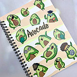 Блокнот для записей "Авокадо" в клетку с картонной обложкой (А5, спираль, 50 листов, 90гр/м2), дизайн "Эмоции", фото 10