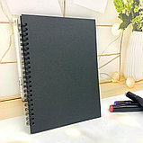 Скетчбук блокнот "Sketchbook" для рисования + белая ручка (А5, плотные листы, чёрная бумага, спираль, 40, фото 4