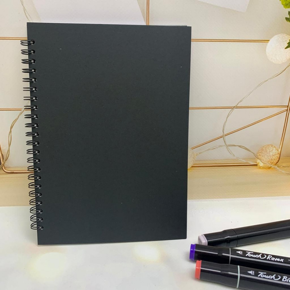 Скетчбук блокнот "Sketchbook" с плотными листами для рисования (А5, белая бумага, спираль, 40 листов), синий - фото 8 - id-p201742864
