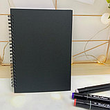 Скетчбук блокнот "Sketchbook" с плотными листами для рисования (А5, белая бумага, спираль, 40 листов), черный, фото 9