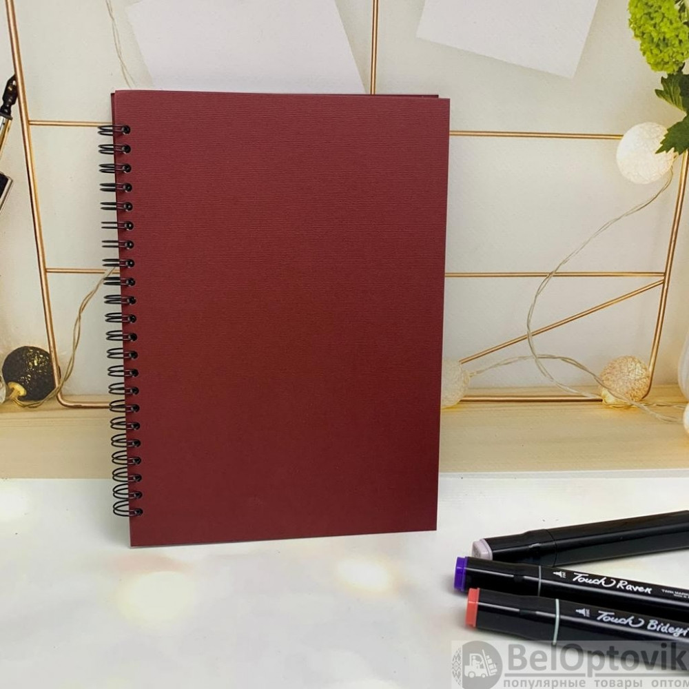Скетчбук блокнот "Sketchbook" с плотными листами для рисования (А5, белая бумага, спираль, 40 листов), красный - фото 1 - id-p201742866