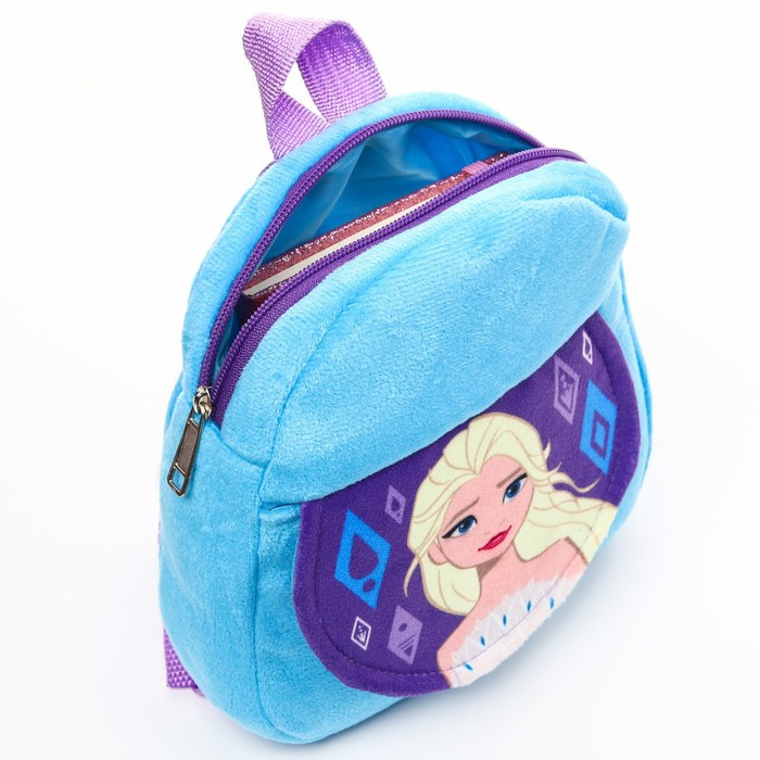 Рюкзак плюшевый "Эльза", на молнии, с карманом, 19х22 см, Холодное сердце - фото 3 - id-p201747474
