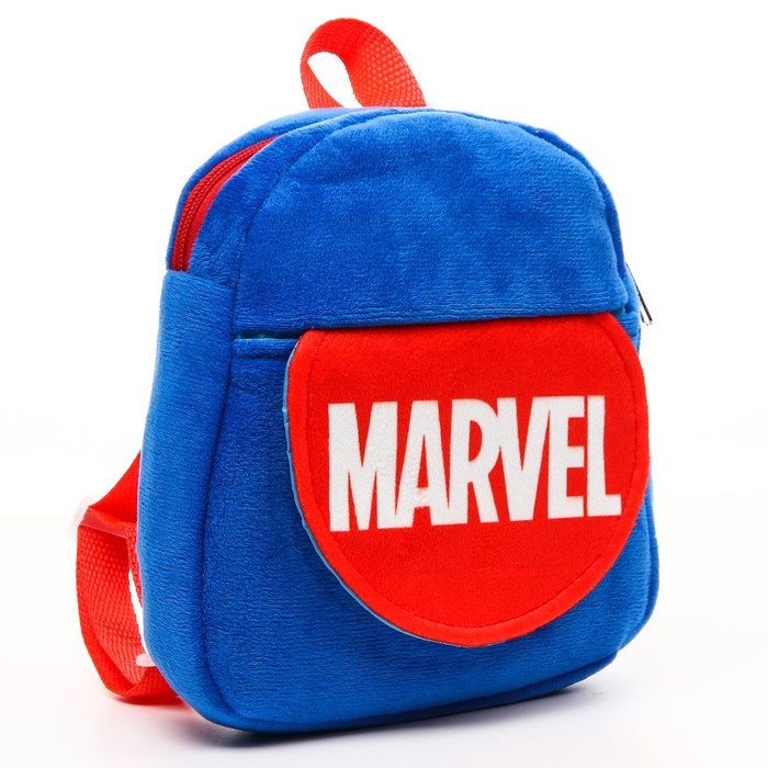Рюкзак плюшевый "MARVEL" на молнии, с карманом, 19х22 см, Мстители - фото 1 - id-p201747475