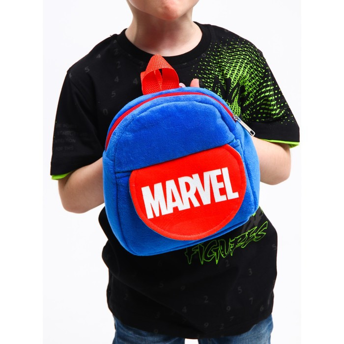 Рюкзак плюшевый "MARVEL" на молнии, с карманом, 19х22 см, Мстители - фото 2 - id-p201747475