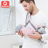 Хипсит - кенгуру Aiebao 3в1, рюкзак - кенгуру слинг для переноски малыша от 0 месяцев  Нежно розовый, фото 6