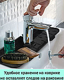 Водостойкий силиконовый коврик для раковины /  для кухонного смесителя и крана / защита от брызг Серый, фото 8